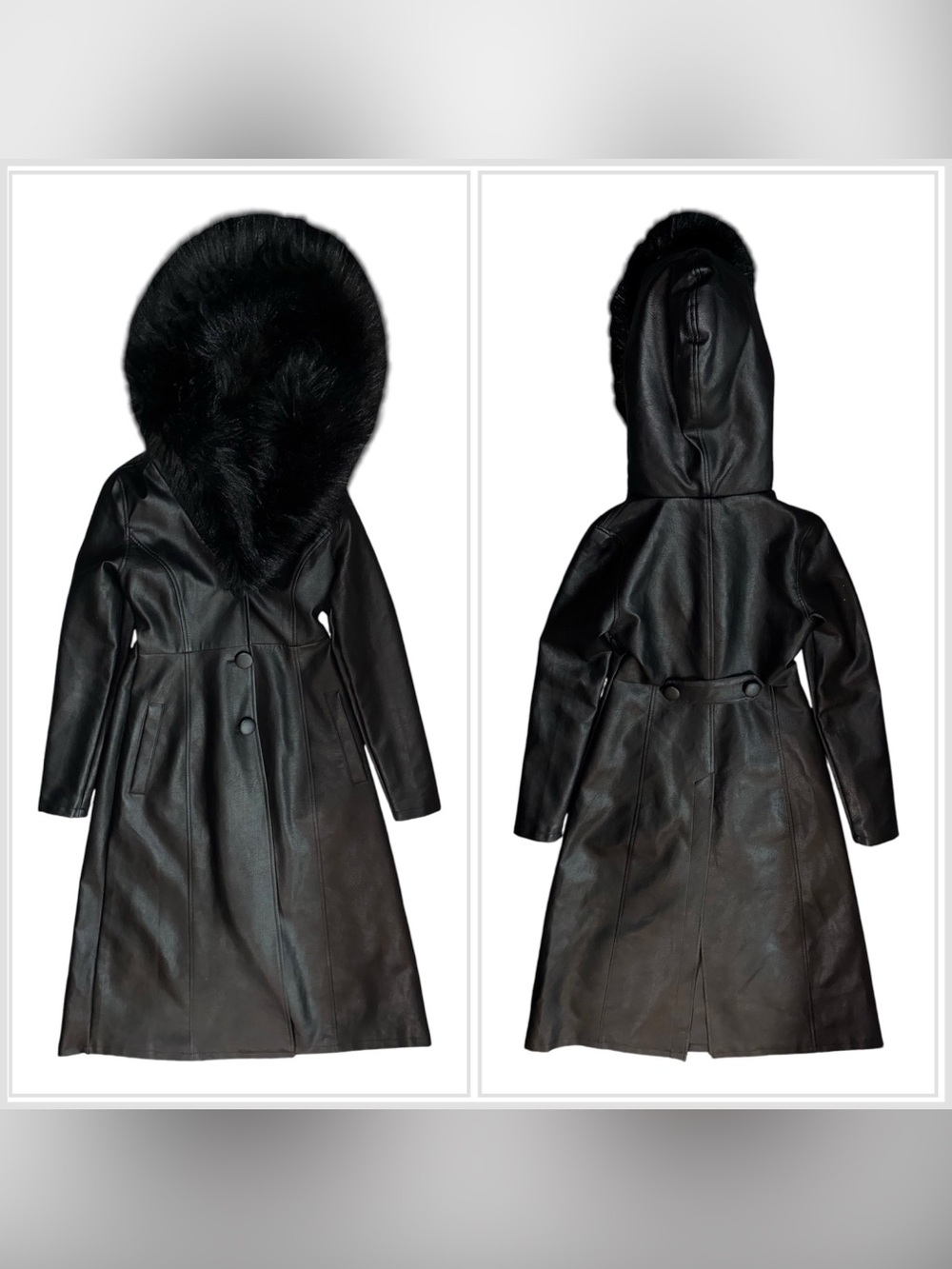 Killstar Liberty Leather Coat Sz S Fur Hood
